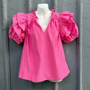 Day + Moon  Ruffle Blouse, BNWT, size Small